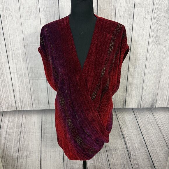 Cynthia Krause Weavers Women's One Size Art To Wear Chenille Wrap Vest Sweater - Picture 1 of 7